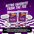 ZOTZ Fizzy Sour Candy Bulk - Retro Italian Hard Candy Individually Wrapped - Classic Nostalgic 7 Assorted Flavors Cherry, Watermelon, Strawberry, Blue Raspberry, Apple, Orange & Grape - 100 Pieces Bag for Party Favors, Goodie Bags, Piñata & Candy Buffet