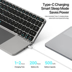 New Multifunctional Model Foldable Bluetooth 5.0 Keyboard with Touchpad & Phone Holder For Phones Tablets PC
