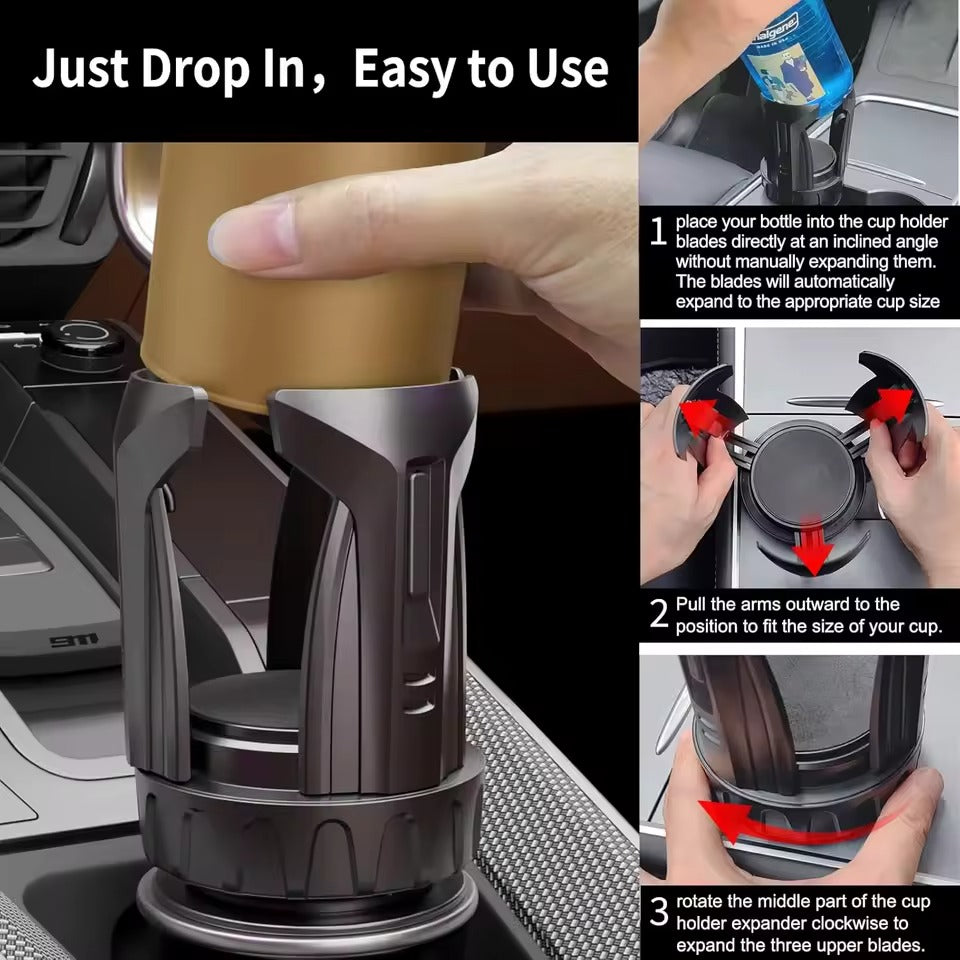 Adjustable Car Cup Holder Expander for Large Water Bottles and Travel Tumblers, Universal Fit Accessory (1 Pack)