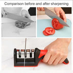 3-Stage Knife Sharpener Set - Diamond & Ceramic Rods for Kitchen, Hunting, Pocket Knives, Fast Edge Repair with Non-Slip Base