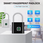 Fingerprint Lock Keyless USB Charging Smart Padlock Waterproof Door Lock 0.2sec Unlock Portable Anti-theft Padlock Zinc